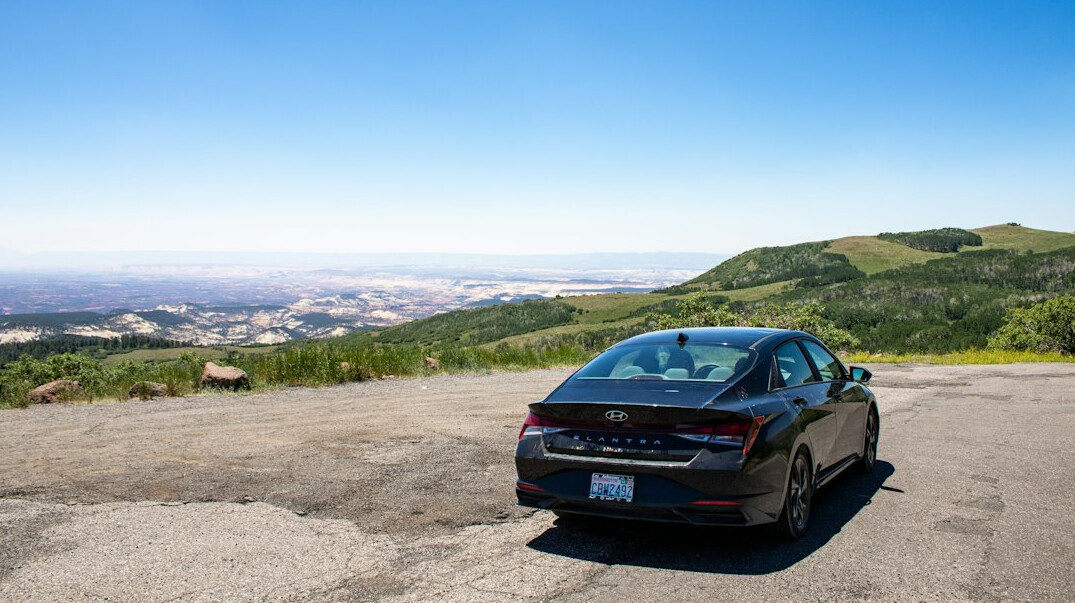 group of luxury cars parked at scenic viewpoint