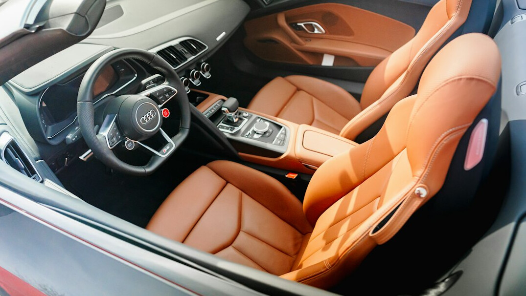 elegant car interior with leather seats